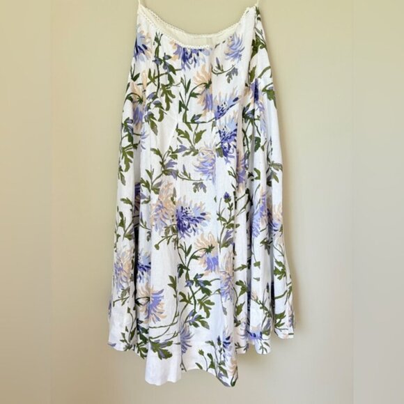 NEW Reformation Anatolia Linen Corset Two Piece Serenity White Floral US 2 UK 6 - Picture 7 of 16